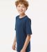 M&O Knits 4850 Youth Gold Soft Touch T-Shirt in Deep navy side view