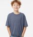 M&O Knits 4850 Youth Gold Soft Touch T-Shirt in Heather navy front view