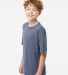 M&O Knits 4850 Youth Gold Soft Touch T-Shirt in Heather navy side view