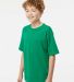 M&O Knits 4850 Youth Gold Soft Touch T-Shirt in Fine kelly green side view