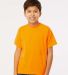 M&O Knits 4850 Youth Gold Soft Touch T-Shirt in Safety orange front view