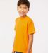 M&O Knits 4850 Youth Gold Soft Touch T-Shirt in Safety orange side view