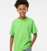 M&O Knits 4850 Youth Gold Soft Touch T-Shirt in Vivid lime front view