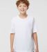 M&O Knits 4850 Youth Gold Soft Touch T-Shirt in White front view