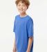M&O Knits 4850 Youth Gold Soft Touch T-Shirt in Heather royal side view