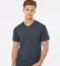 0207TC Tultex Blend V-Neck in Heather navy front view
