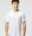 0207TC Tultex Blend V-Neck in White front view