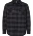 Independent Trading Co. EXP50F Flannel Shirt Charcoal Heather/ Black front view