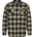 Independent Trading Co. EXP50F Flannel Shirt Olive/ Black front view
