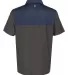Izod 13GG004 Colorblocked Space-Dyed Polo in Asphalt/ navy back view