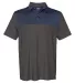 Izod 13GG004 Colorblocked Space-Dyed Polo in Asphalt/ navy front view
