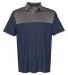 Izod 13GG004 Colorblocked Space-Dyed Polo Club Blue/ Smoked Pearl front view