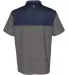 Izod 13GG004 Colorblocked Space-Dyed Polo in Light grey/ navy back view