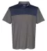 Izod 13GG004 Colorblocked Space-Dyed Polo in Light grey/ navy front view