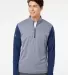 Adidas Golf Clothing A522 Heather Block Print Quar Collegiate Navy Melange/ Grey Three front view