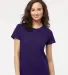 M&O Knits 4810 Women's Gold Soft Touch T-Shirt Purple front view