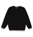 LA T 6789 Adult Statement Fleece Crew Sweatshirt BLACK/ TITANIUM front view