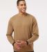 LA T 6789 Adult Statement Fleece Crew Sweatshirt in Coyote brown/black