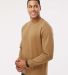 LA T 6789 Adult Statement Fleece Crew Sweatshirt in Coyote brown/black