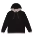 LA T 6996 Adult Statement Fleece Pullover Hoodie BLACK/ TITANIUM front view