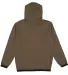 LA T 6996 Adult Statement Fleece Pullover Hoodie MILTARY GRN/ BLK back view