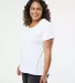 LA T 3816 Ladies' Curvy Fine Jersey T-Shirt BLENDED WHITE side view