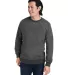 J America 8712 Aspen Fleece Crewneck Sweatshirt Charcoal Speck front view