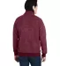 J America 8713 Aspen Fleece Quarter-Zip Sweatshirt Burgundy Speck back view
