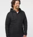 J America 8897 Horizon Quilted Anorak Hooded Pullo Black front view