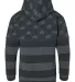 J America 8880 Youth Triblend Fleece Hooded Sweats in Black stars & stripes triblend back view
