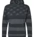 J America 8880 Youth Triblend Fleece Hooded Sweats in Black stars & stripes triblend front view