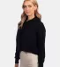 Next Level Apparel 9384 Ladies' Cropped Pullover H BLACK side view
