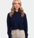 Next Level Apparel 9384 Ladies' Cropped Pullover H MIDNIGHT NAVY front view