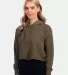 Next Level Apparel 9384 Ladies' Cropped Pullover H MILITARY GREEN side view