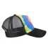 Tie-Dye 9200 Adult Trucker Hat in Neon rainbow side view
