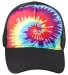 Tie-Dye 9200 Adult Trucker Hat in Reactive rainbow front view