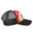 Tie-Dye 9200 Adult Trucker Hat in Reactive rainbow side view