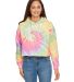 Tie-Dye CD8333 Ladies' Cropped Hooded Sweatshirt in Zen rainbow front view