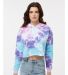 Tie-Dye CD8333 Ladies' Cropped Hooded Sweatshirt in Cotton candy front view