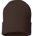 Sportsman SP12 Solid 12" Cuffed Beanie in Brown back view
