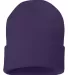 Sportsman SP12 Solid 12" Cuffed Beanie in Purple front view