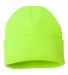 Sportsman SP12 Solid 12" Cuffed Beanie in Safety yellow back view