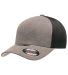 Yupoong-Flex Fit 5511UP Unipanel Cap in Melange heather/ black front view