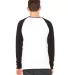 Bella + Canvas 3000 Men's Jersey Long-Sleeve Baseb in White/ black back view