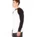 Bella + Canvas 3000 Men's Jersey Long-Sleeve Baseb in White/ black side view