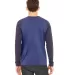 Bella + Canvas 3000 Men's Jersey Long-Sleeve Baseb in Hthr nvy/ mdnite back view
