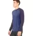 Bella + Canvas 3000 Men's Jersey Long-Sleeve Baseb in Hthr nvy/ mdnite side view