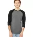 Bella + Canvas 3000 Men's Jersey Long-Sleeve Baseb in Deep hthr/ black front view