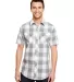 Burnside Clothing 9203 Buffalo Plaid Short Sleeve  Grey/ White front view