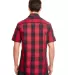 Burnside Clothing 9203 Buffalo Plaid Short Sleeve  Red/ Black back view